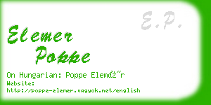 elemer poppe business card